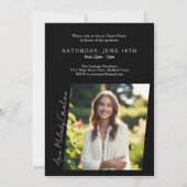 Invitation Diplôme de photo de script vertical moderne (Dos)