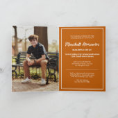 Invitation Diplôme de photo déchirée abstraite orange brûlée (Intérieur)