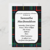 Invitation Diplôme de photo écossaise et rouge (Dos)