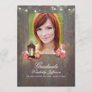 Invitation Diplôme de photo en bois vintage et rustique