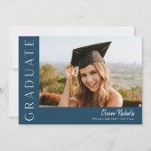 Invitation Diplôme de Photo Horizontal Moderne (Devant)