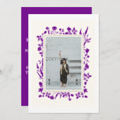 Invitation Diplôme de photo violet (Devant / Derrière)
