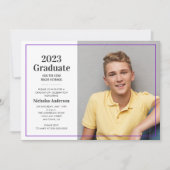 Invitation Diplôme de photo violet classique 2023 (Devant)