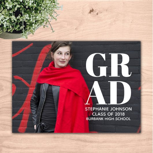 Invitation Diplôme de photographie de typographie audacieuse 