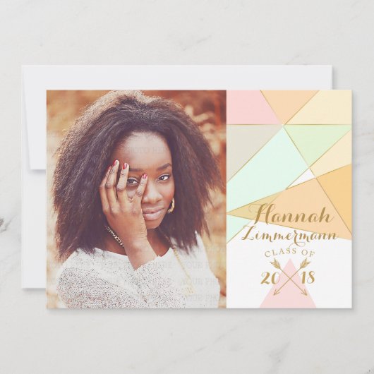 Invitation Diplôme de photographie géométrique senior (Devant)