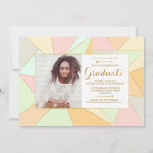 Invitation Diplôme de photographie géométrique senior (Dos)