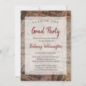 Invitation Diplôme de photographie principal - Barnwood (Dos)