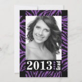 Invitation Diplôme de photos en noir et blanc Zebra (Dos)