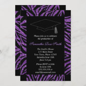 Invitation Diplôme de photos en noir et blanc Zebra (Devant / Derrière)