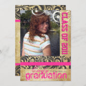 Invitation Diplôme de PixDezines, vintage bélizio Damask (Devant / Derrière)