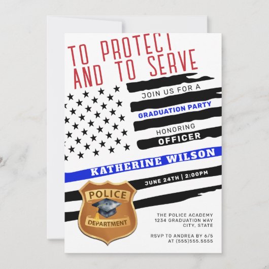 Invitation Diplôme de police (Devant)