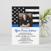 Invitation Diplôme de police Légère Ligne Bleue Application d (Debout devant)