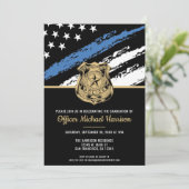 Invitation Diplôme de police Ligne bleue Indicateur Police (Debout devant)