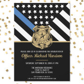 Invitation Diplôme de police Ligne bleue Indicateur Police