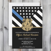 Invitation Diplôme de police Ligne bleue Indicateur Police