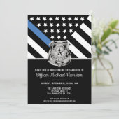 Invitation Diplôme de police Ligne bleue Indicateur Police (Debout devant)