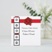 Invitation DIPLÔME DE RENAISSANCE Monogramme de cire rouge (Debout devant)