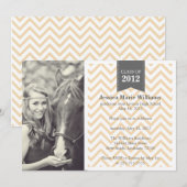 Invitation Diplôme de Retro Chevron (Devant / Derrière)