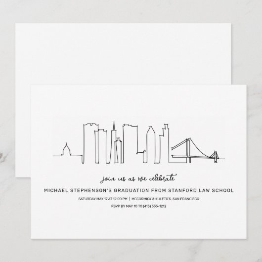 Invitation Diplôme de San Francisco (Devant / Derrière)