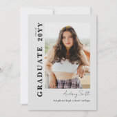 Invitation Diplômé de Script Moderne 2 Photo Gris Remise des  (Devant)