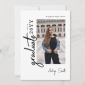 Invitation Diplômé de Script Moderne 3 Photo Remise des diplô (Devant)