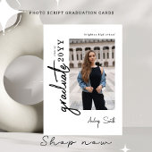 Invitation Diplômé de Script Moderne 3 Photo Remise des diplô