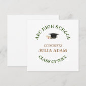 Invitation Diplômé de terminale lycée typographie moderne (Devant / Derrière)