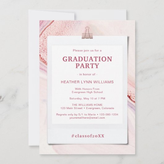 Invitation Diplôme de typographie moderne (Dos)