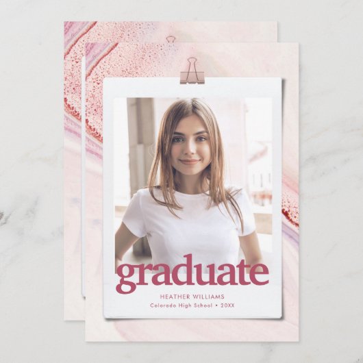 Invitation Diplôme de typographie moderne (Devant / Derrière)