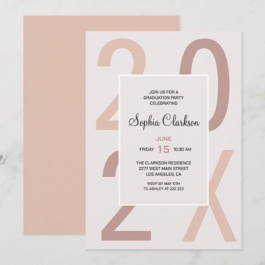 Invitation Diplôme de typographie numérique (Devant / Derrière)