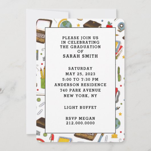 Invitation Diplôme d'enseignement (Dos)