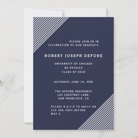 INVITATION DIPLÔME DES BOÎTES GRAPHIQUES (Dos)