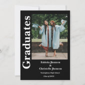 Invitation Diplôme des frères et soeurs noirs Double diplôme (Devant)