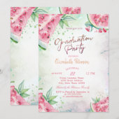 Invitation Diplôme d'été tropical à la pastèque (Devant / Derrière)