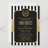 Invitation Diplôme d'études de droit Moderne Grèves Or Avocat (Devant)