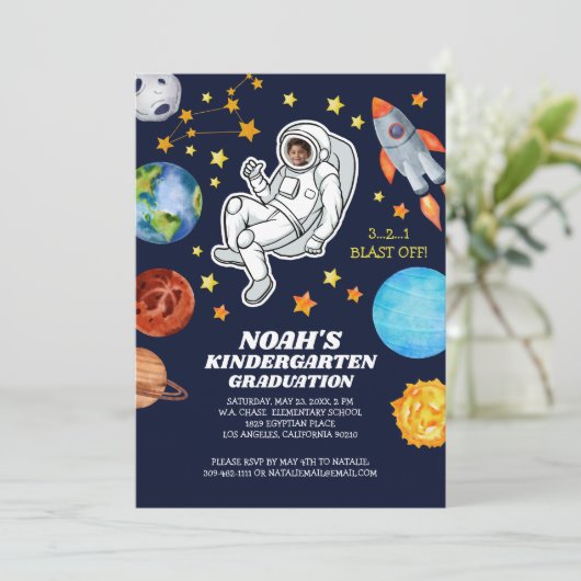 Invitation Diplôme d'études de l'astronaute spatial (Debout devant)