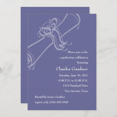 Invitation Diplôme d'études en couleur (Devant / Derrière)