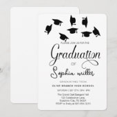 Invitation Diplôme d'études secondaires, fête de fin d'études (Devant / Derrière)