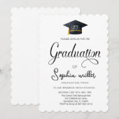 Invitation Diplôme d'études secondaires, fête de fin d'études (Devant / Derrière)