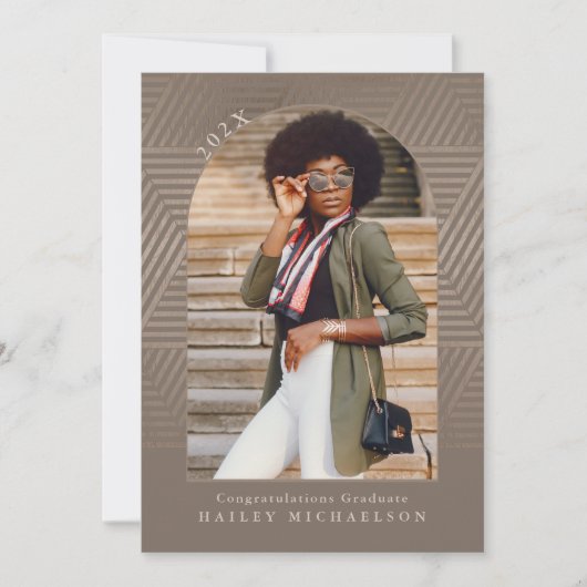 Invitation Diplôme d'impression géométrique chic muté (Devant)