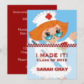 Invitation Diplôme d'infirmière| Cérémonie de Pinning Nursing (Devant / Derrière)