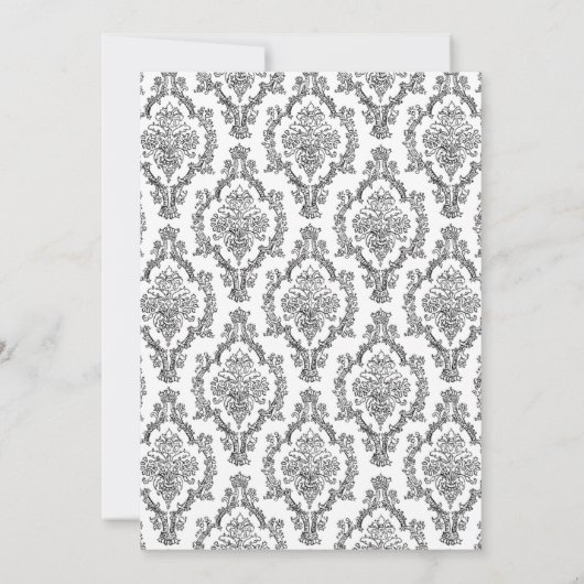 Invitation Diplôme d'infirmière en Damas noires classiques RN (Dos)