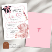 Invitation Diplôme d'infirmière médicale à ruban rose