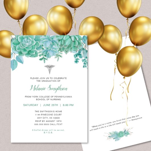 Invitation Diplôme d'infirmière ou cérémonie d'épinglage de l