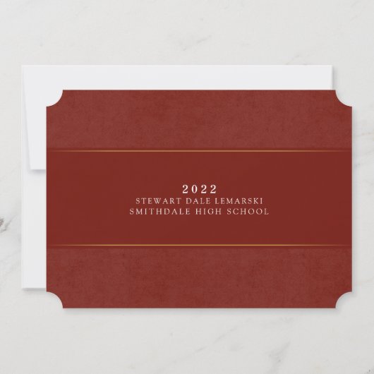 Invitation Diplôme d'Invitation Maroon & Gold 2022 (Dos)