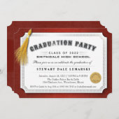 Invitation Diplôme d'Invitation Maroon & Gold 2022 (Devant / Derrière)