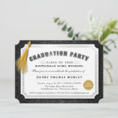 Invitation Diplôme d'Invitation noir et blanc 2022 (Debout devant)