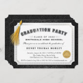 Invitation Diplôme d'Invitation noir et blanc 2022 (Devant / Derrière)