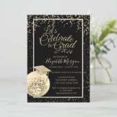 Invitation Diplôme, Disco Ball Confetti Diplôme (Debout devant)