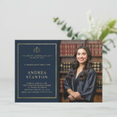 Invitation Diplôme d'or de l'école de droit photo Marine mode (Debout devant)